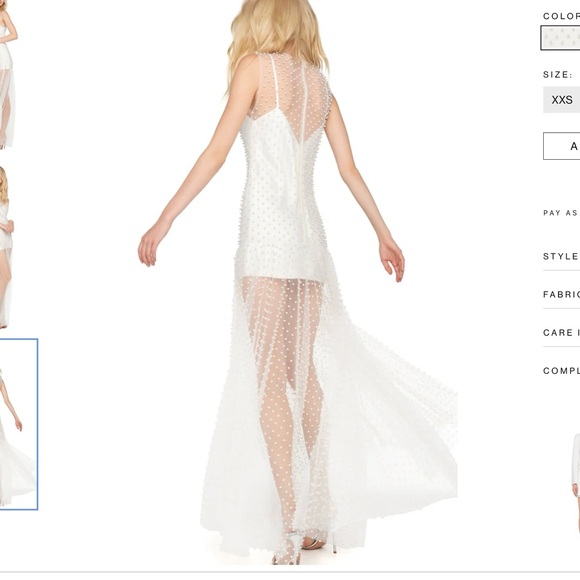 Norma Kamali Pearl Sheer Gown/Maxi Dress and Slip - Picture 4 of 9